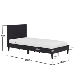 Flair Leto Single Faux Leather Bed Frame Frame Brown - thumbnail 6