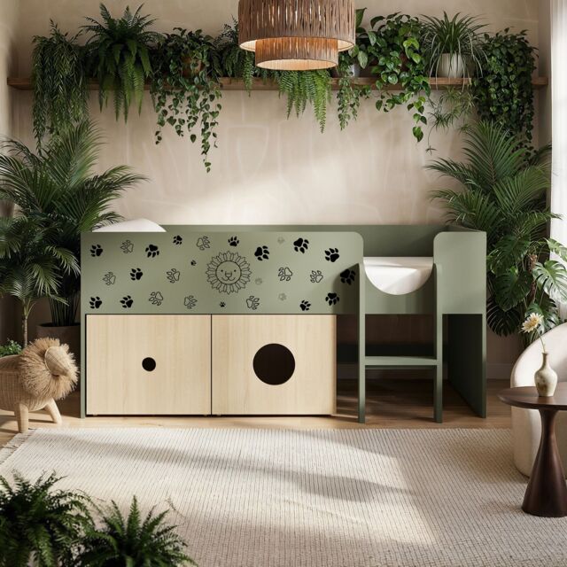 Flair Zaiden Mid Sleeper with Toy Box Green - image 1
