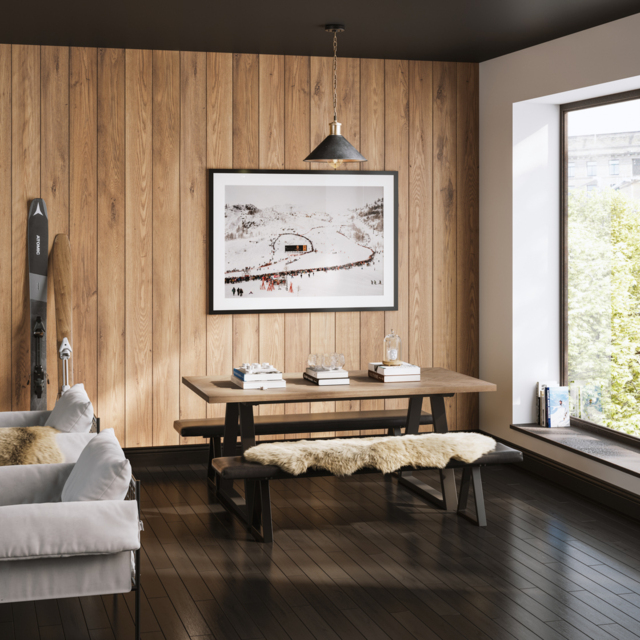 LPD Hyde Dining Table with 2 Hyde Black Benches-Natural - image 1