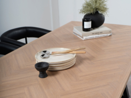 LPD Hyde Dining Table with 2 Hyde Black Benches-Natural - thumbnail 2