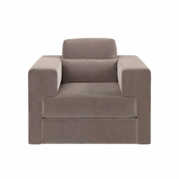 SOLACE+CO Rose Armchair in Beige Velvet - thumbnail 4