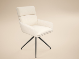 SOLACE+CO Quincy Swivel Dining Chair Set of 2 Light Beige - thumbnail 2