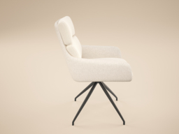 SOLACE+CO Quincy Swivel Dining Chair Set of 2 Light Beige - thumbnail 4