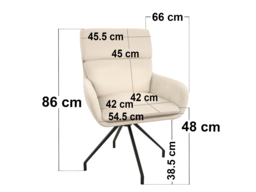 SOLACE+CO Quincy Swivel Dining Chair Set of 2 Light Beige - thumbnail 5