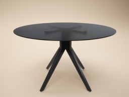 SOLACE+CO Emil Round Mottled Glass Dining Table with Kora Chairs Set of 4 - thumbnail 4
