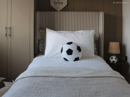 SOLACE+CO Jovanna Striped Bed with Winged Headboard Woven Fabric Brown Single - thumbnail 4
