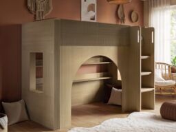 Flair Kaska Ribbed Mid Sleeper Bed Oak - thumbnail 2