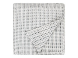 Yard Waffle Textured 100% Cotton Bedspread 140x220cm in Dusk Blue - thumbnail 3