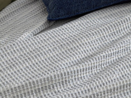 Yard Waffle Textured 100% Cotton Bedspread 140x220cm in Dusk Blue - thumbnail 4