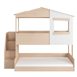Flair Dreamland House Triple Sleeper with Staircase White & Oak - thumbnail 4