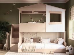 Flair Dreamland House Triple Sleeper with Staircase White & Oak - thumbnail 2