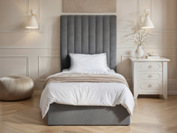 Flair Everley Single Ottoman Bed Grey Velvet - thumbnail 3