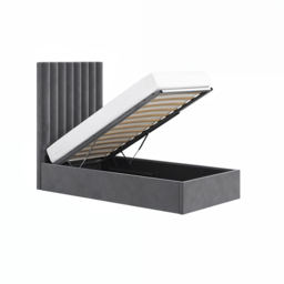 Flair Everley Single Ottoman Bed Grey Velvet - thumbnail 6