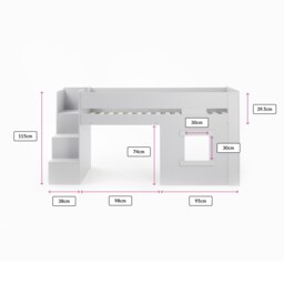 Flair Marlowe Staircase Mid Sleeper with Storage White - thumbnail 6