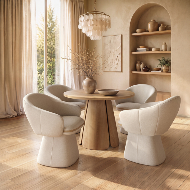 SOLACE+CO Ebony Extendable Dining Set with 4 Sylvia Chairs - image 1