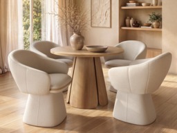 SOLACE+CO Ebony Extendable Dining Set with 4 Sylvia Chairs - thumbnail 2