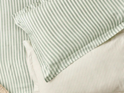 Yard Hebden Stripe Pillowcase Pair 100% Cotton Forest - thumbnail 2