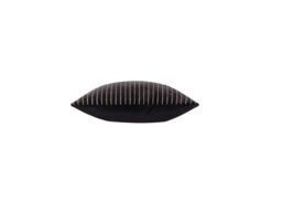 Paoletti Savoy Stripe 50 x 50cm Cushion Velvet -Black -Polyester - thumbnail 3