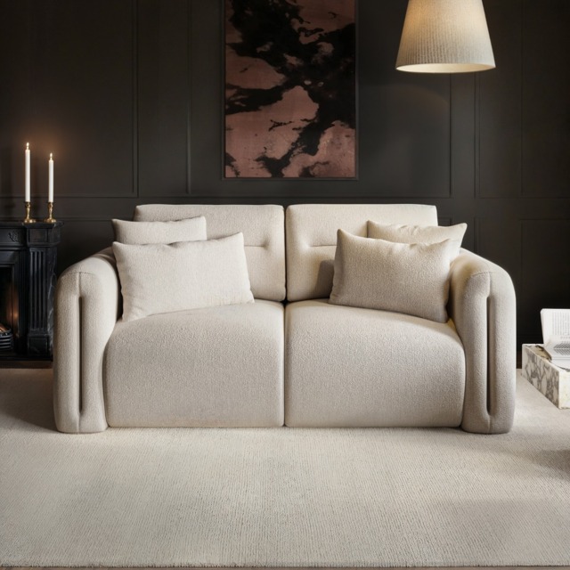 SOLACE+CO Mabel 2 Seater Sofa Beige Chenille - image 1