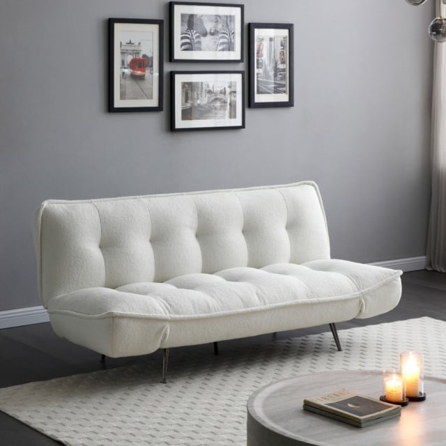 Limelight Remi Fabric Sofa Bed-Cream - image 1