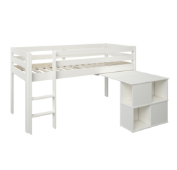 "Noomi Nora Workstation Mid Sleeper Bed White Solid Wood (FSC-Certified) " - thumbnail 6