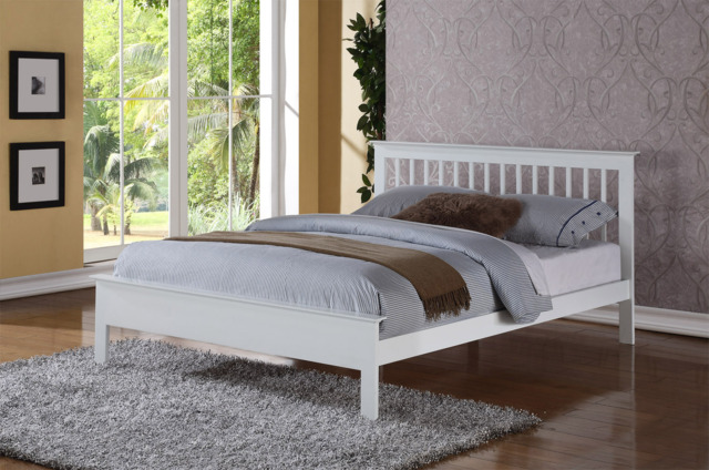 Flintshire Furniture Pentre Hardwood Bed-White-Small Double - image 1