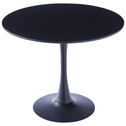 "Living & Home Modern Round Wooden Table with Metallic Base-Black " - thumbnail 3