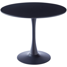 "Living & Home Modern Round Wooden Table with Metallic Base-Black " - thumbnail 4