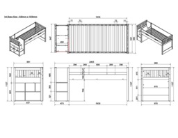 Flair Charlie Staircase Mid Sleeper Bed Grey - thumbnail 5