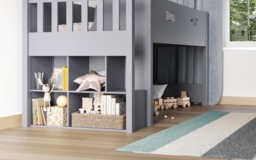 Flair Charlie Staircase Mid Sleeper Bed Grey - thumbnail 3