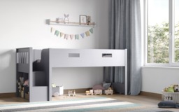 Flair Charlie Staircase Mid Sleeper Bed Grey