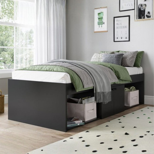 Kidsaw Low Sleeper Single Cabin Bed with Storage Black - image 1
