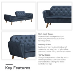 Novogratz Tallulah Futon-Blue - thumbnail 7