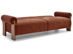 Kyoto Mila 2 Seater Clic Clac Sofa Bed Chenille Orange - thumbnail 3