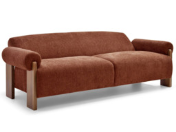 Kyoto Mila 2 Seater Clic Clac Sofa Bed Chenille Orange - thumbnail 2