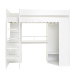 Flair Harper High Sleeper with Desk & Wardrobe White - thumbnail 7