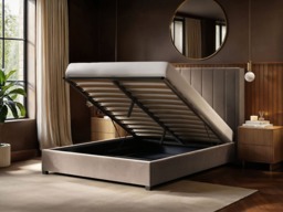 Flair Tiggy Kingsize Ottoman Bed with Winged Headboard Beige Velvet - thumbnail 2