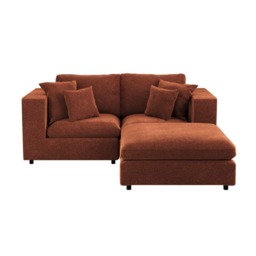 SOLACE+CO Asher 3 Seater Sofa with Reversible Footstool Burnt Orange Chenille - thumbnail 6