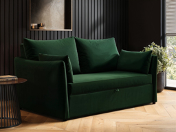 SOLACE+CO Skyler 2 Seater Sofa Bed Bottle Green Velvet - thumbnail 2
