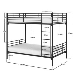 Flair Metayal Small Double Bunk Black Metal - thumbnail 5
