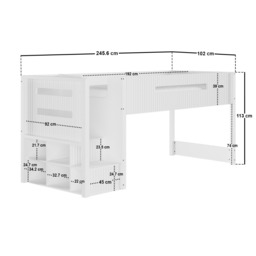 Flair Luca Ribbed Mid Sleeper Bed White - thumbnail 6