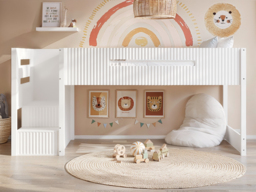 Flair Luca Ribbed Mid Sleeper Bed White - thumbnail 2