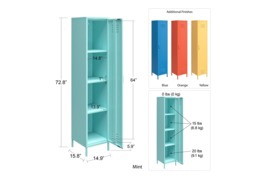 Novogratz Cache Single Metal Locker Storage Cabinet-Orange - thumbnail 2