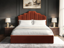 Flair Margot Kingsize Ottoman Bed Orange Velvet - thumbnail 2