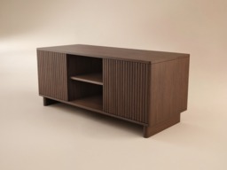 SOLACE+CO Velmor 120cm Ribbed TV Unit with Storage-Walnut - thumbnail 5