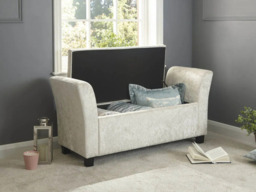 GFW Verona Crushed Velvet Storage Window Seat-Oyster - thumbnail 2