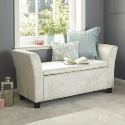 GFW Verona Crushed Velvet Storage Window Seat-Oyster - thumbnail 1