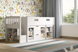 Flair Charlie Staircase Mid Sleeper Storage Set White - thumbnail 4