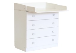 Kidsaw Kudl Kids 4 Drawer Changing Unit 1580 in White - thumbnail 1
