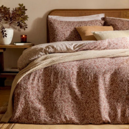 Yard Perrie Leaf Muslin Cotton Duvet Cover Set Cinnamon-Double